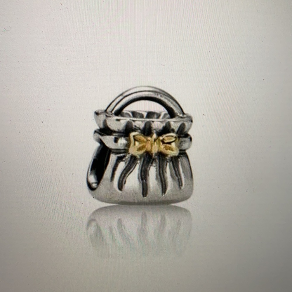 Pandora Charm - Handbag with 14 my gold bow